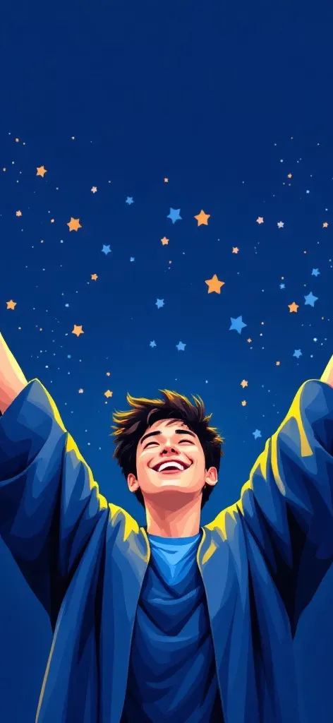 Student celebrating success